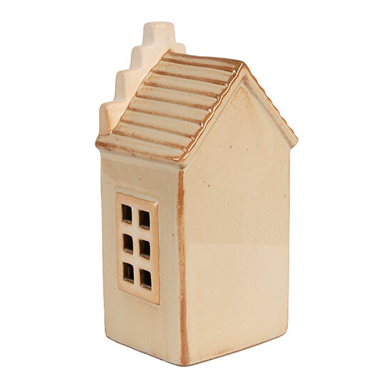 Clayre &amp; Eef | Decoratie Huisje met LED Beige 8x7x16 cm | 6CE1844