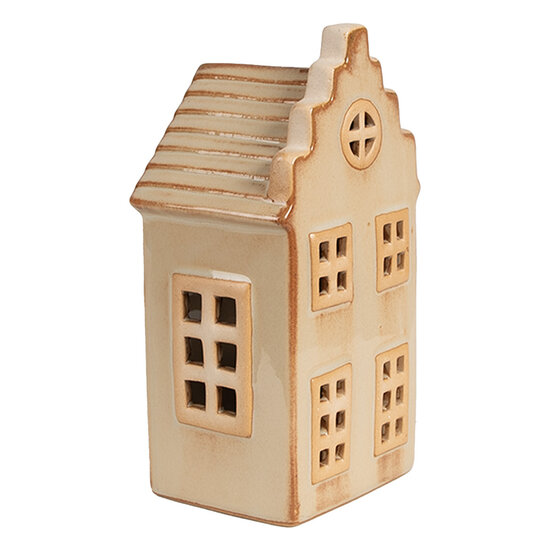 Clayre &amp; Eef | Decoratie Huisje met LED Beige 8x7x16 cm | 6CE1844