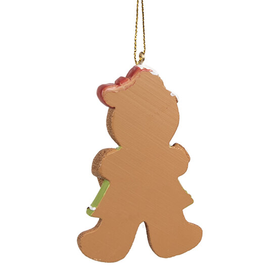 Clayre & Eef | Decoratie Hanger Peperkoekpop Bruin Wit 5x1x8 cm | 6PR4331