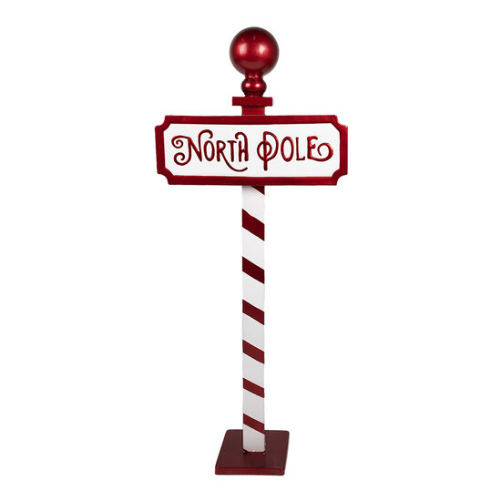 Clayre &amp; Eef | Kerstdecoratie North Pole Rood Wit 46x18x110 cm | 5Y1254