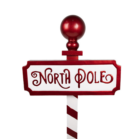 Clayre &amp; Eef | Kerstdecoratie North Pole Rood Wit 46x18x110 cm | 5Y1254