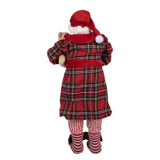 Clayre & Eef | Kerstdecoratie Kerstman Rood Wit 27x13x50 cm | 65627