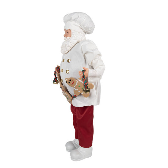 Clayre &amp; Eef | Kerstdecoratie Kerstman Wit Rood 27x13x50 cm | 65628