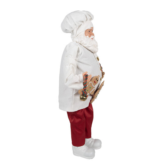 Clayre &amp; Eef | Kerstdecoratie Kerstman Wit Rood 27x13x50 cm | 65628