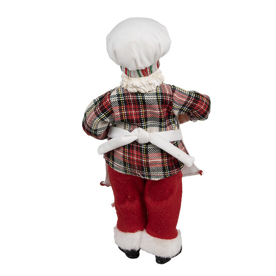 Clayre &amp; Eef | Kerstdecoratie Kerstman Wit Rood 16x9x28 cm | 65629