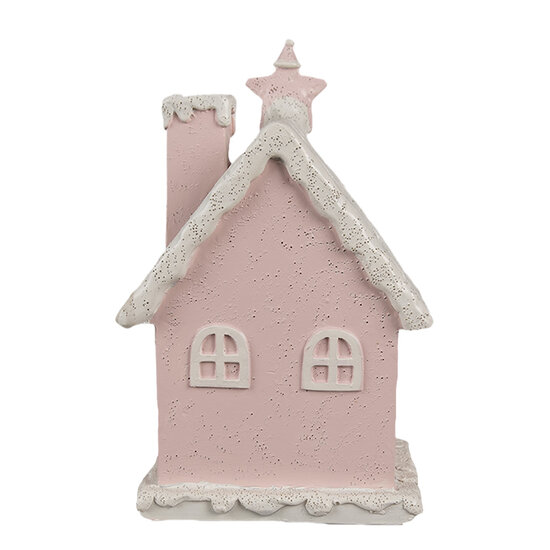 Clayre &amp; Eef | Decoratie Huis met LED Roze 10x8x15 cm | 6PR4199