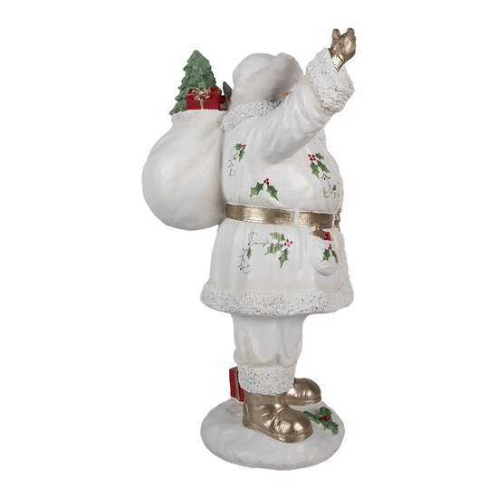 Clayre &amp; Eef | Kerstdecoratie Kerstman Wit 21x23x43 cm | 6PR4295