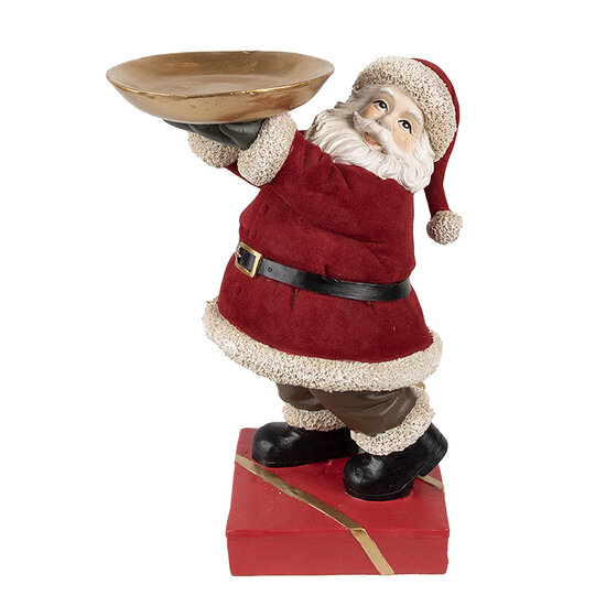 Clayre &amp; Eef | Kerstdecoratie Kerstman Rood 17x13x26 cm | 6PR4300