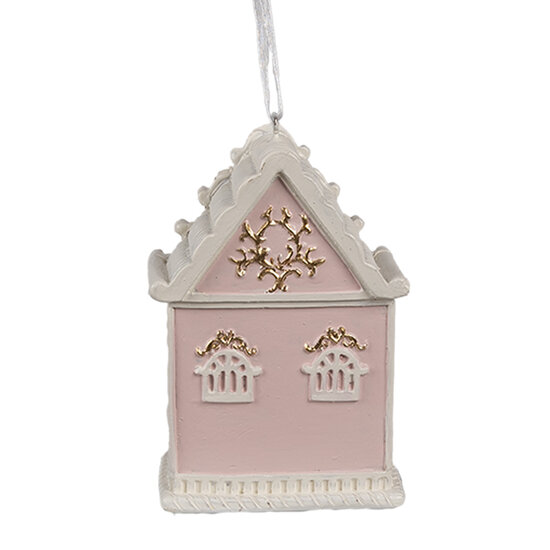 Clayre &amp; Eef | Decoratie hanger huisje Roze 6x4x9 cm | 6PR4205