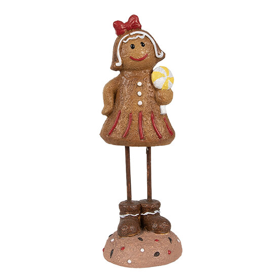 Clayre &amp; Eef | Decoratie peperkoekpop Bruin 7x7x18 cm | 6PR4274