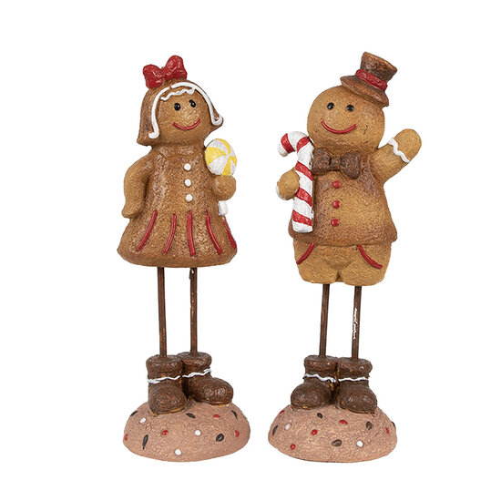 Clayre &amp; Eef | Decoratie peperkoekpop Bruin 7x7x18 cm | 6PR4274