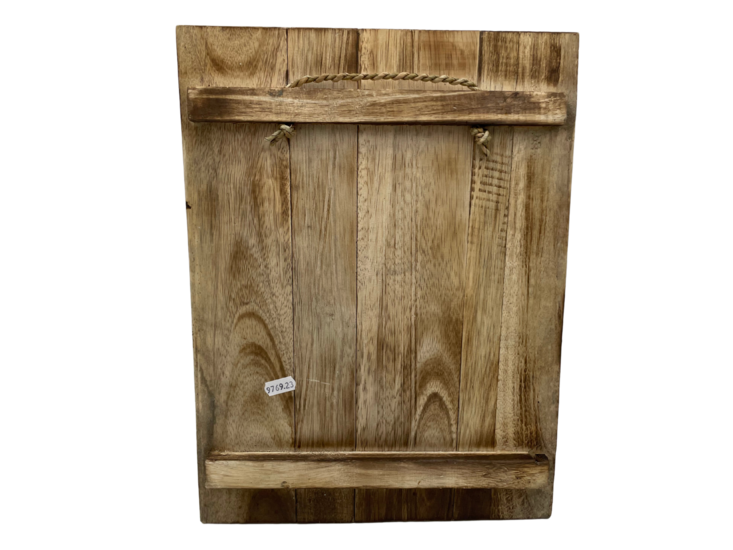 Decoratie bord hout met print Kerstboom &amp;  kaarsjes  40 x 30 cm touw | Stoer &amp; Sober | 976923 | Home Sweet Home