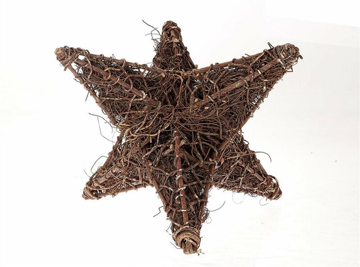 HBX Natural Living Hang. Star bruin hout Dimensional 53 x 53 cm | 632300043 | Stoer &amp; Sober Woonstijl