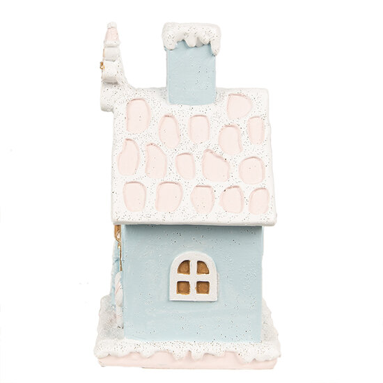 Clayre &amp; Eef | Decoratie Huis met LED Blauw Roze 9x8x15 cm | 6PR4200