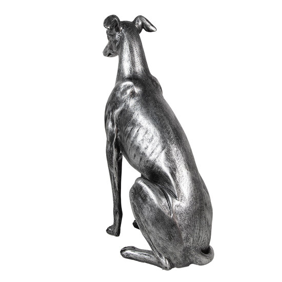 Clayre &amp; Eef | Decoratie Beeld Hond Zilverkleurig 20x10x30 cm | 6PR5068