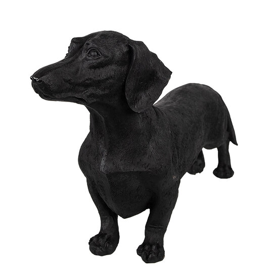 Clayre &amp; Eef | Decoratie Beeld Hond Zwart 37x11x23 cm | 6PR5070