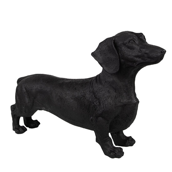 Clayre &amp; Eef | Decoratie Beeld Hond Zwart 37x11x23 cm | 6PR5070