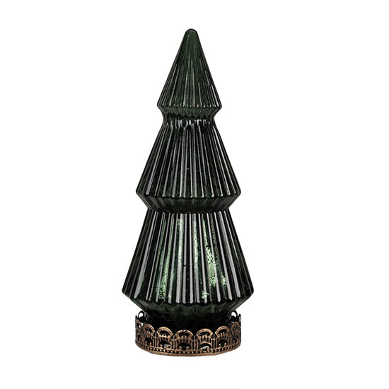 Clayre &amp; Eef | Kerstdecoratie Kerstboom met LED Groen &oslash; 13x23 cm / 2xAAA | 6GL4573GR