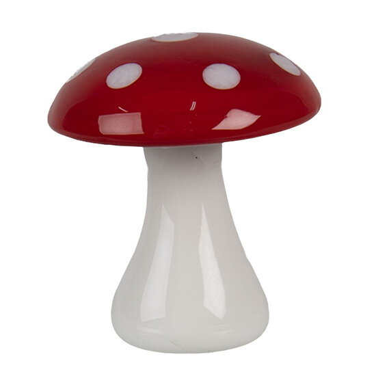 Clayre &amp; Eef | Decoratie Paddenstoel Rood Wit &oslash; 4x4 cm | 6GL4675