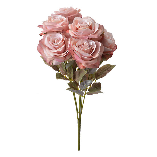 Clayre &amp; Eef | Kunstbloem Rozen Roze Groen 16x16x47 cm | 6PL0309