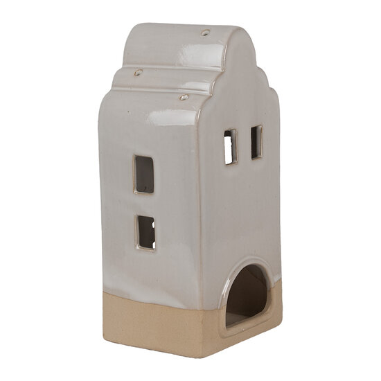 Clayre &amp; Eef | Theelichthouder Kerst Huisje Beige 11x10x23 cm | 6CE1791