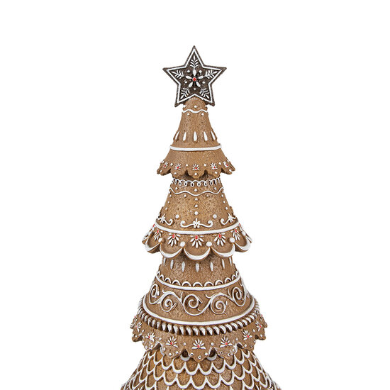 Clayre &amp; Eef | Kerstdecoratie Beeld Kerstboom Bruin, Wit &oslash; 16x42 cm | 6PR4977GG