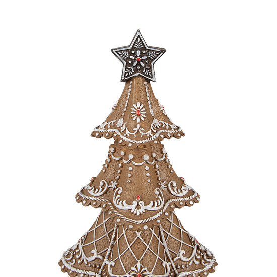 Clayre &amp; Eef | Kerstdecoratie Beeld Kerstboom Bruin, Wit &oslash; 18x32 cm | 6PR4978GG