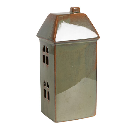 Clayre & Eef | Decoratie Huisje met LED Groen 7x6x15 cm | 6CE1797