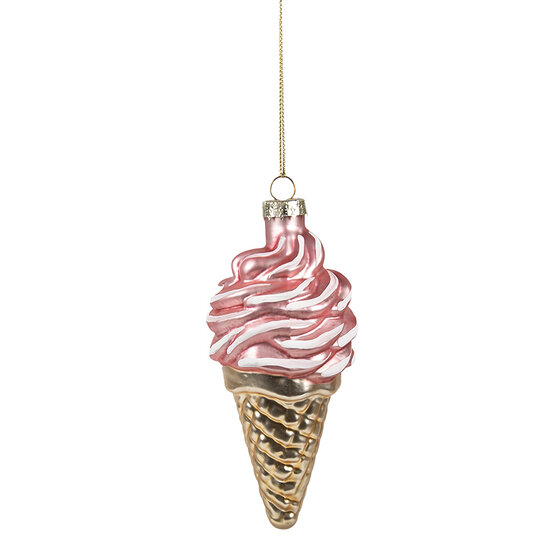 Clayre &amp; Eef | Kerstbal Roze &oslash; 7x14 cm | 6GL4604