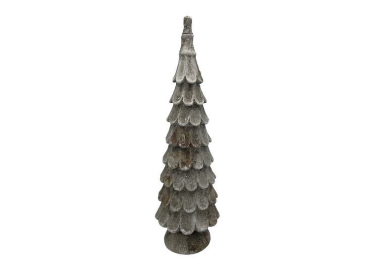 Kerstboom beeld polyresin vintage grijs 38 x 12 cm | 810013 | Stoer &amp; Sober Woonstijl