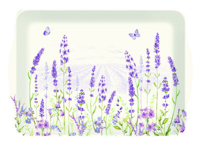 Dekoratief | Dienblad pvc m/handvaten &#039;Lavender Field&#039;, 46x32cm | A221075