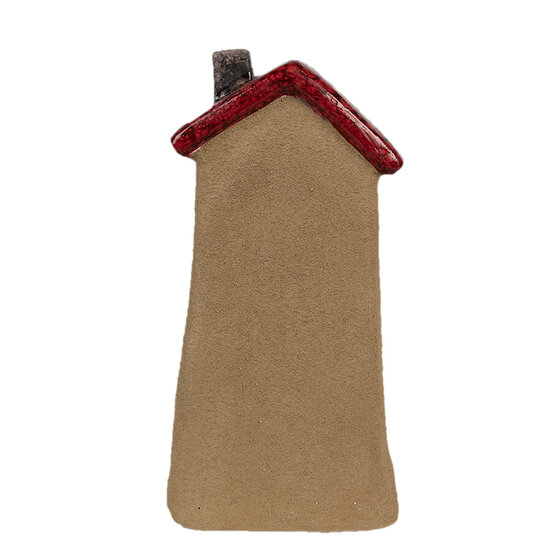 Clayre &amp; Eef | Decoratie Huisje Bruin Rood 10x7x19 cm | 6CE1775