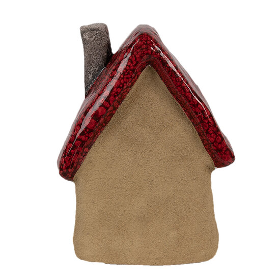 Clayre &amp; Eef | Decoratie Huisje Bruin Rood 12x9x16 cm | 6CE1776