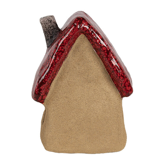 Clayre &amp; Eef | Decoratie Huisje Bruin Rood 10x8x13 cm | 6CE1777