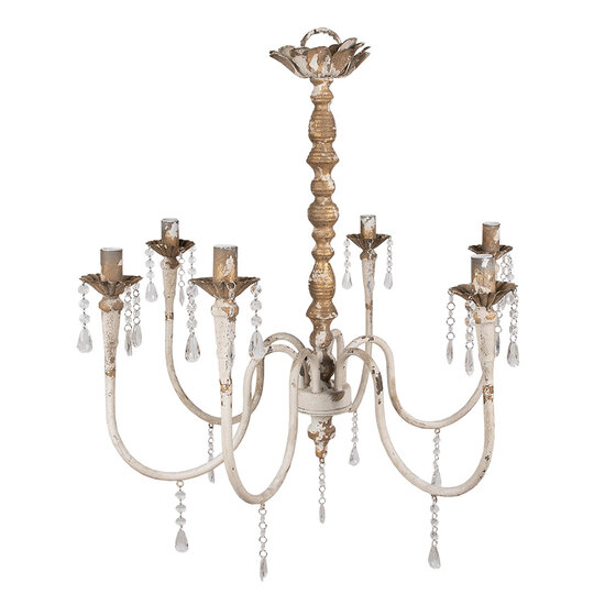 Clayre & Eef | Hanglamp Beige, Goudkleurig 72x72x67 cm E14/max 6x25W | 5LMP351