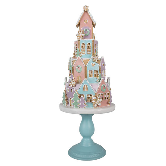 Clayre & Eef | Decoratie Huis Blauw ø 24x59 cm | 5PR0136