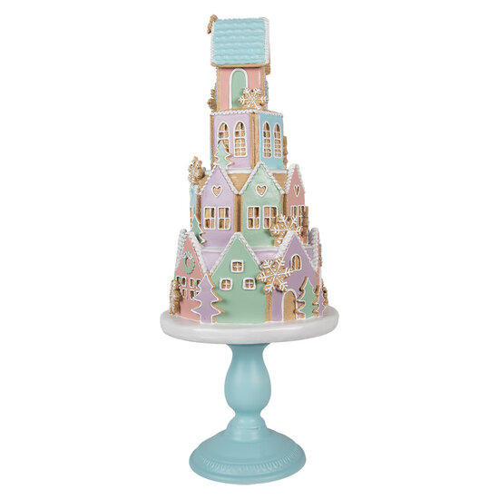 Clayre & Eef | Decoratie Huis Blauw ø 24x59 cm | 5PR0136