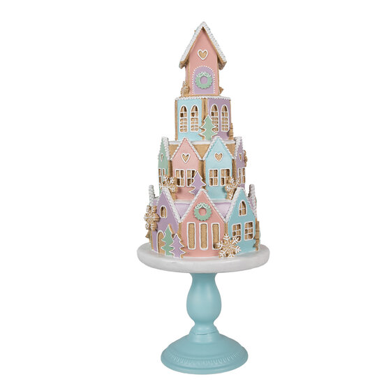 Clayre & Eef | Decoratie Huis Blauw ø 24x59 cm | 5PR0136