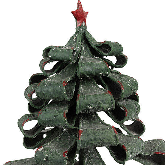 Clayre &amp; Eef | Kerstdecoratie Kerstboom Groen Rood &oslash; 21x24 cm | 65870