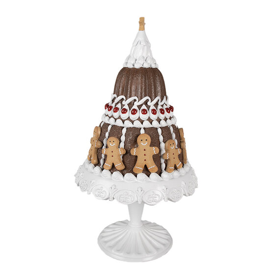 Clayre & Eef | Decoratie taart Bruin Wit ø 29x52 cm | 6PR4247