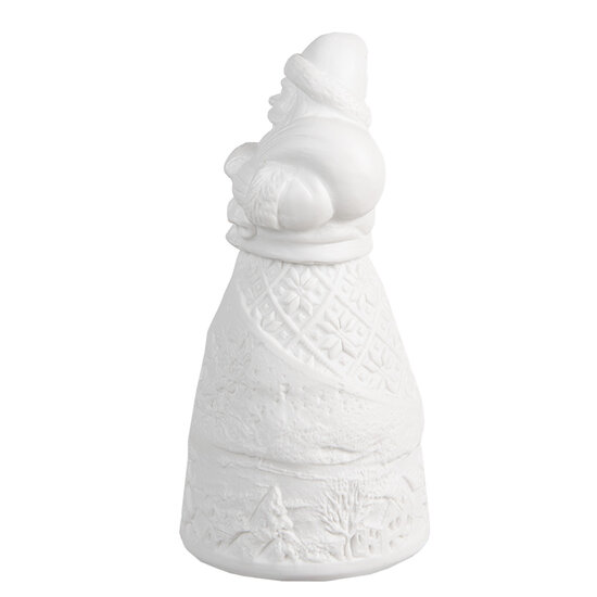 Clayre &amp; Eef | Kerstdecoratie Beeld Kerstman met LED Wit &oslash; 5x11 cm | 6CE1749