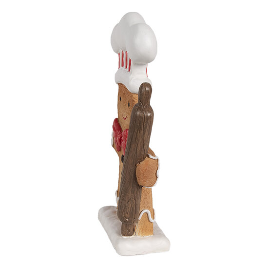 Clayre &amp; Eef | Decoratie peperkoekpop Bruin Wit 11x4x18 cm | 6PR4275