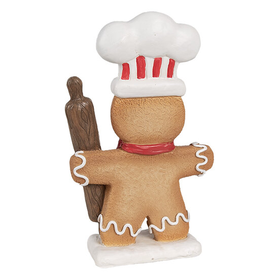 Clayre &amp; Eef | Decoratie peperkoekpop Bruin Wit 11x4x18 cm | 6PR4275