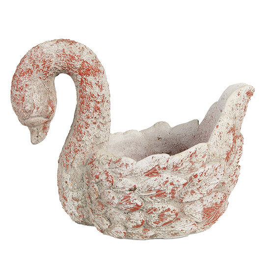 Clayre &amp; Eef | Bloempot Binnen Grijs Rood 19x11x15 cm | 6TE0549