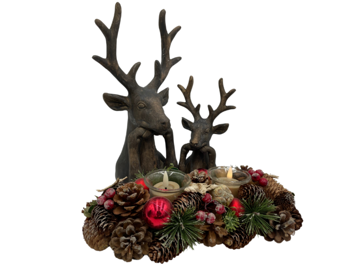 Decoratiebeeld Hert Zen vintage bruin steen maat S 30 x 16 cm | 820615 | Home Sweet Home | Stoer & Sober Woonstijl
