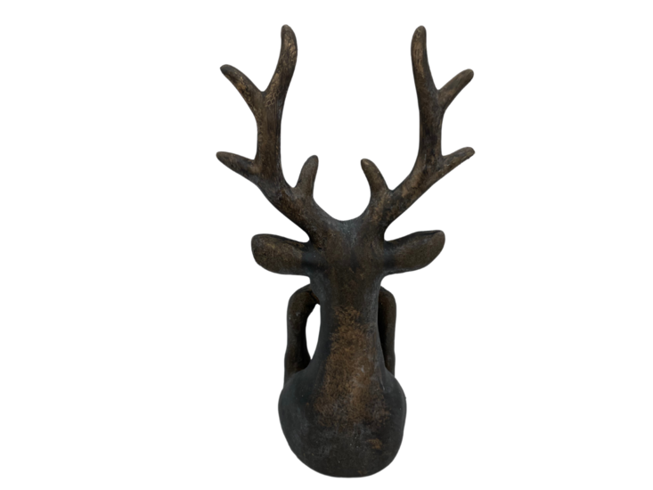 Decoratiebeeld Hert Zen vintage bruin steen maat S 30 x 16 cm | 820615 | Home Sweet Home | Stoer & Sober Woonstijl
