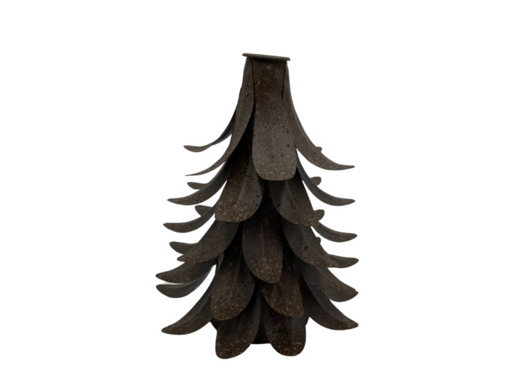 Kandelaar roest bruin metaal vorm kerstboom maat S 19  x 15 cm kaarsenhouder | 813054 | Countryfield | Stoer &amp; Sober Woonstijl