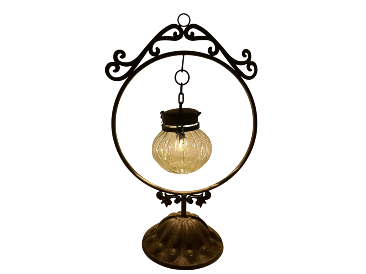 Lantaarn lamp aan metalen standaard bruin timer 56 x 20 cm ijzer | 813040 | Home Sweet Home | Stoer &amp; Sober Woonstijl