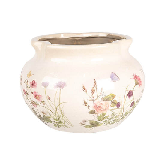 Clayre &amp; Eef | Bloempot Binnen Beige Roze &oslash; 20x14 cm | 6CE1944M