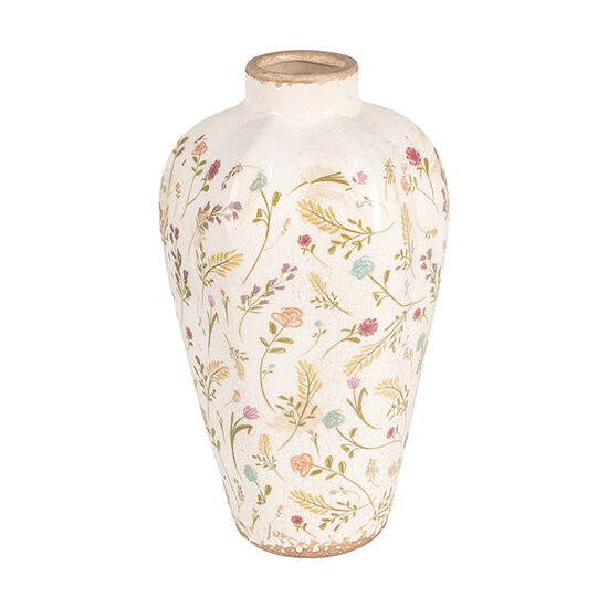 Clayre & Eef | Vaas Beige Roze ø 17x30 cm | 6CE1937S